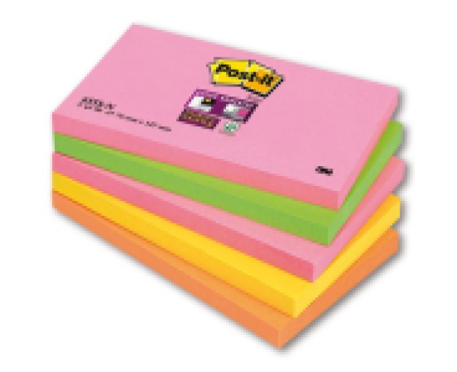 Post-it Super Sticky neon jegyzettömb