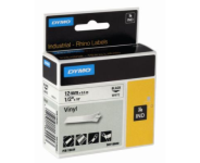 Dymo D1 12mm szalag, fehér/fekete