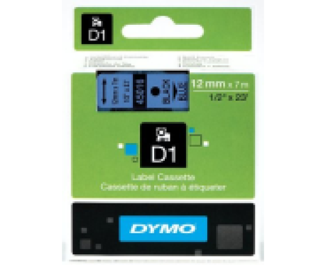 Dymo D1 12mm szalag, fekete/kék