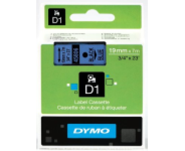 Dymo D1 19mm szalag, fekete/kék