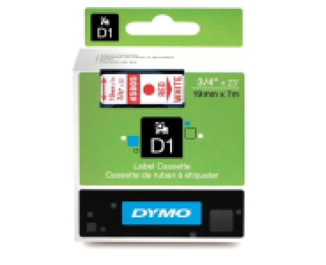 Dymo D1 19mm szalag, piros/fehér