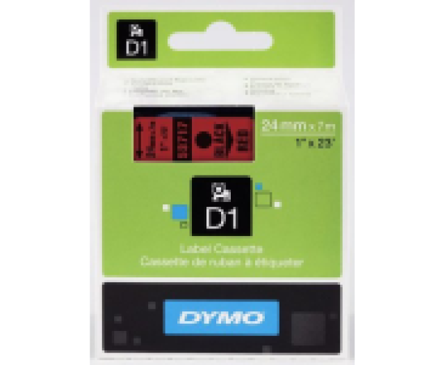 Dymo D1 24mm szalag, fekete/piros