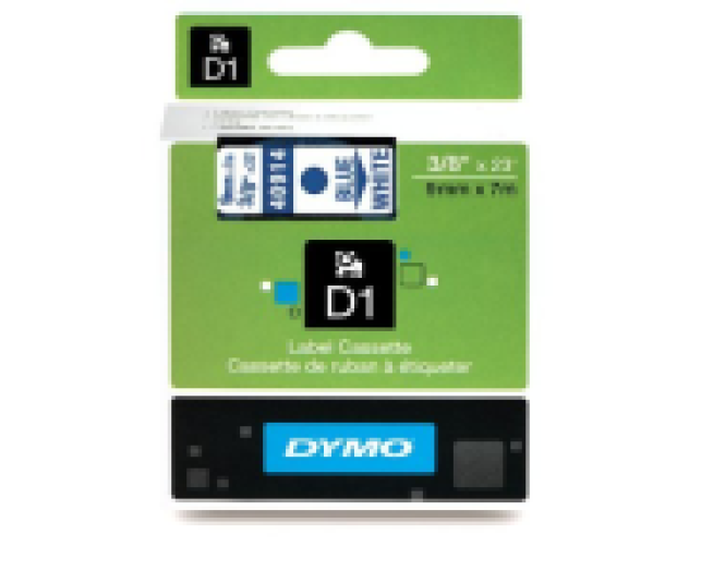 Dymo D1 9mm szalag, kék/fehér
