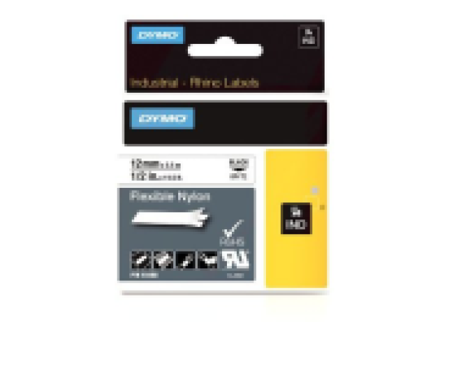 Dymo D1 rugalmas nylon szalag 12mm, fehér