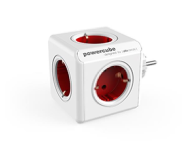Elosztó 5 aljzat ALLOCACOC PowerCube fehér-piros