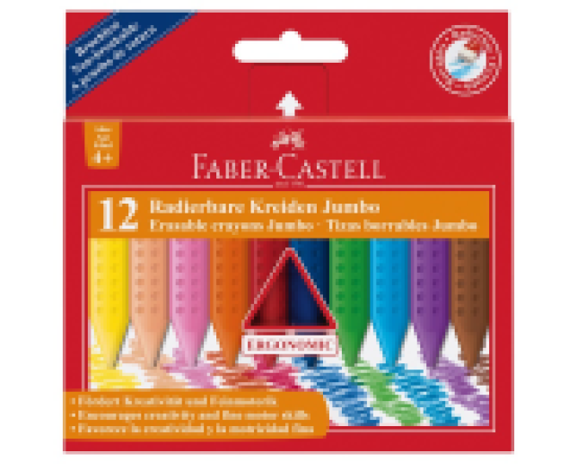 Faber-Castell Grip Jumbo zsírkréta 12 színű készlet