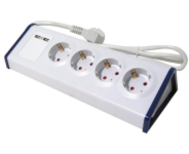Fekvő elosztó USB kimenettel 4 aljzat, 2 USB, 1,5 méter