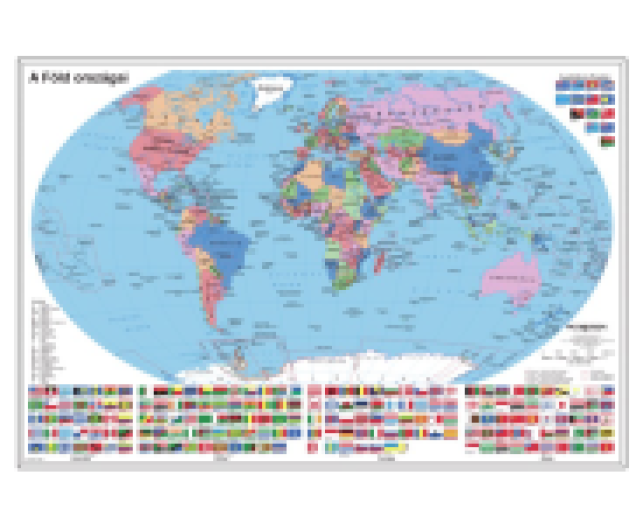 Föld országai fémléces térkép