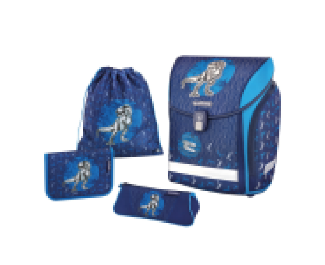 Herlitz Midi Plus iskolatáska 4 részes szett Blue Dino
