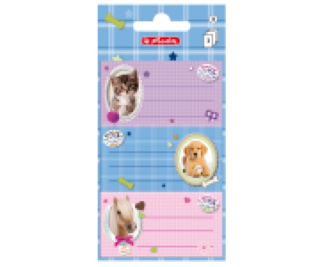 Herlitz Pretty Pets iskolai etikett 9db/cs