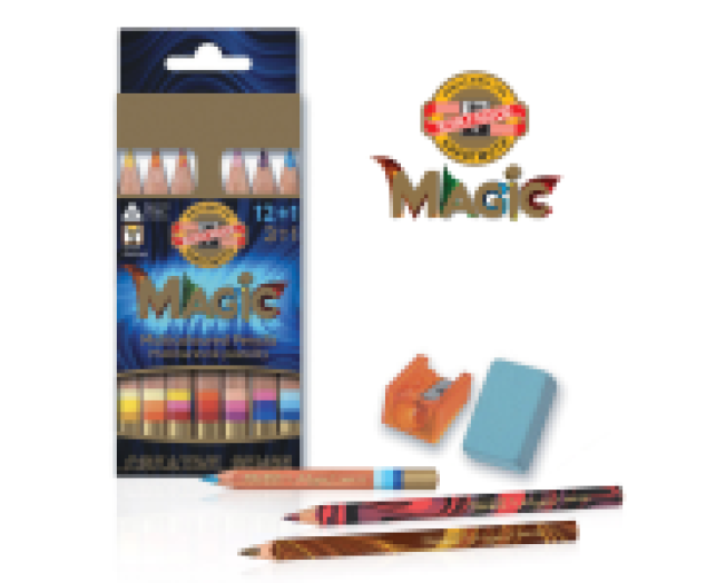 Koh-I-Noor 3404N színesceruza 12+1 Magic készlet +rad.+hegy.