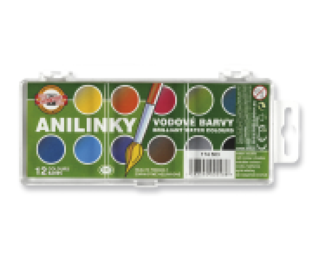 Koh-I-Noor brillant aquarell vízfesték 22,5 mm 12 szín