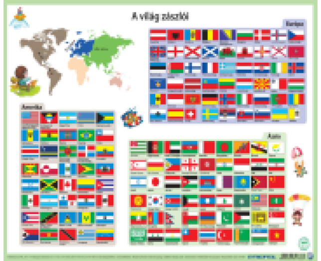 Könyöklő Világ zászlói A3 duo