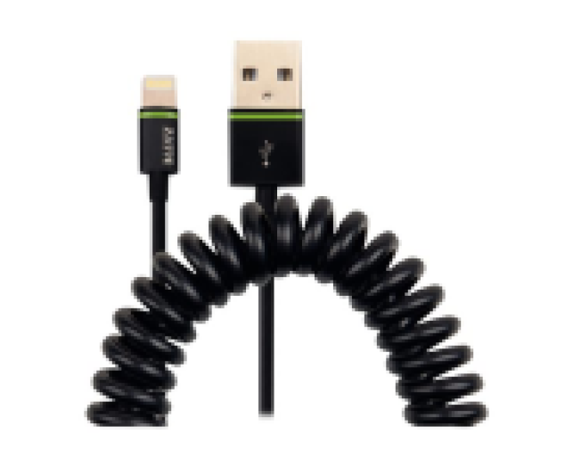 Leitz Complete Lightning-USB spirálkábel, 1 m, fekete