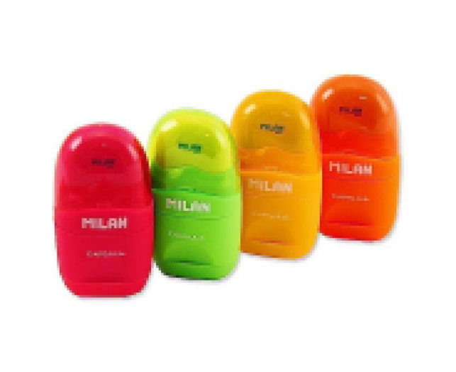 Milan Capsule Flu tartályos hegyező radírral