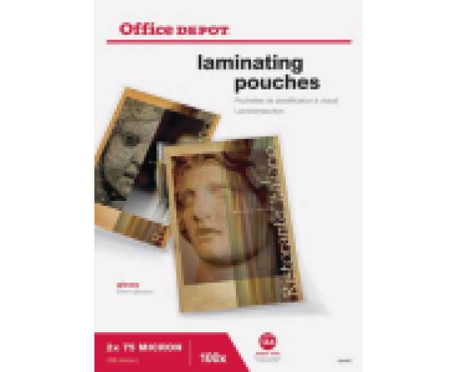 Office Depot A4 lamináló fólia 150mic(2x75), 100db/cs