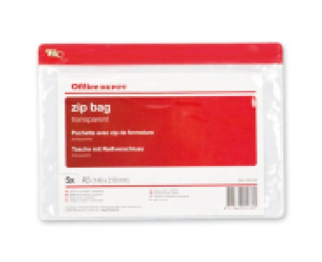 Office Depot áttetsző cipzáras tasak