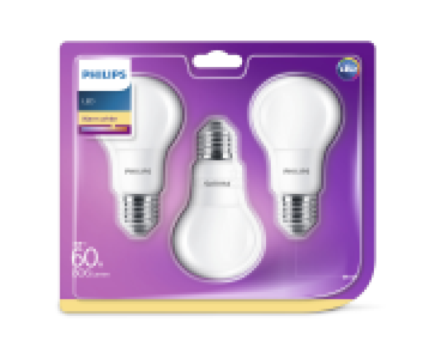 Philips LED Classic izzó 60W A60 E27 WW 230V 3db/cs
