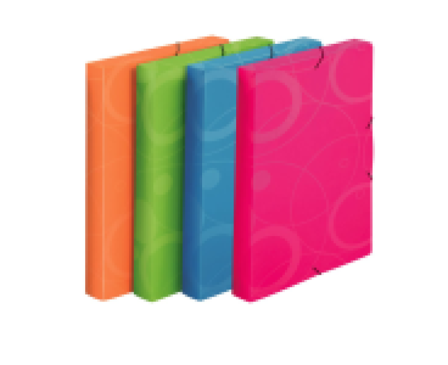 PP NEO COLORI műanyag gumis boksz A/4