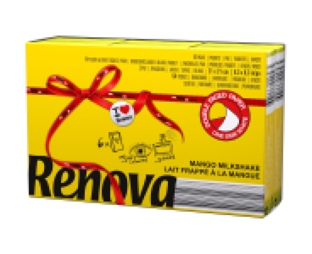 Renova 3 rétegű illatos papír zsebkendő mango sárga 6x9db/cs