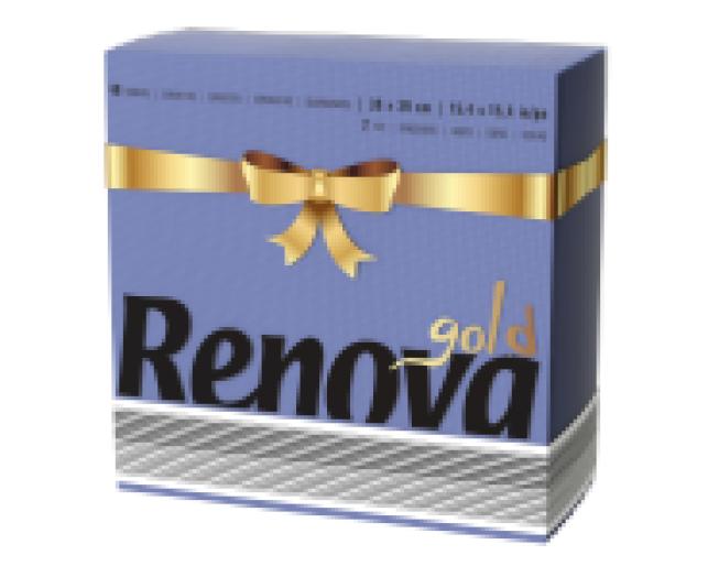Renova Art Table Gold szalvéta kék 2 réteg 39 x 39 cm