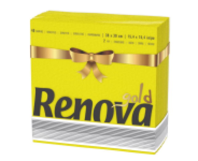 Renova Art Table Gold szalvéta sárga 2 réteg 39 x 39 cm