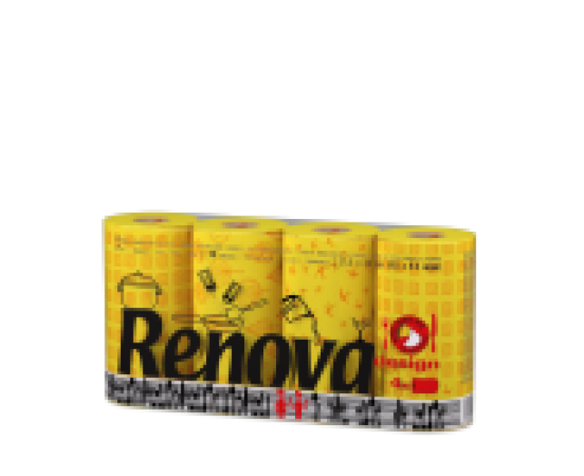 Renova Déco konyhai papírtörlő sárga mintás, 4 tek. 40 lap
