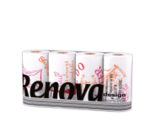 Renova Design konyhai papírtörlő, fehér 4 tek. 40lap