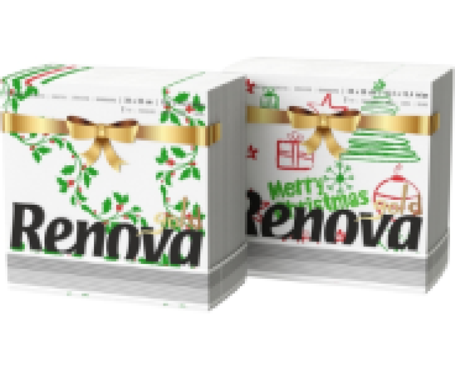 Renova Gold Maxi karácsonyi szalvéta mintás 2 réteg