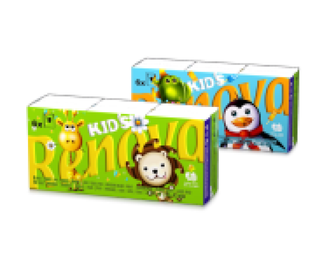 Renova Kids papír zsebkendő, mintás, 4 réteg 6 csomag