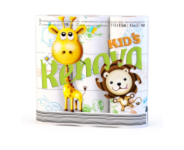 Renova Kids wc papír, fehér mintás, 2 réteg 9 tek. 140 lap