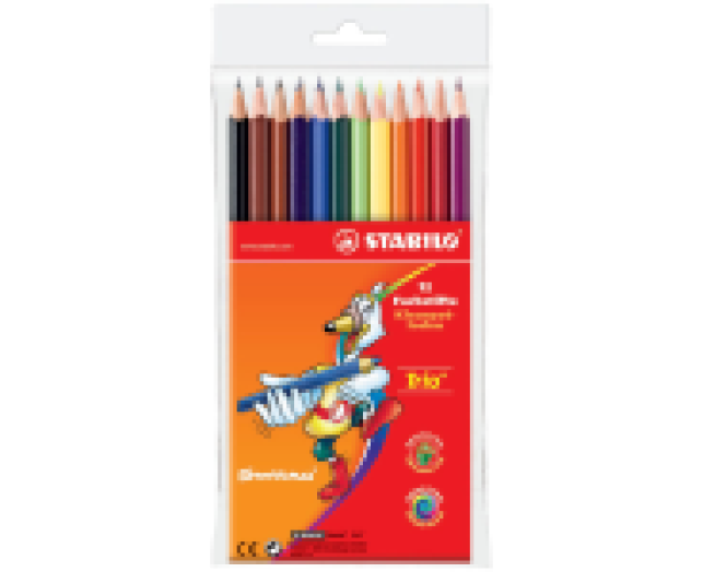 Stabilo vékony háromszög alakú színes ceruza 12 színű készlet