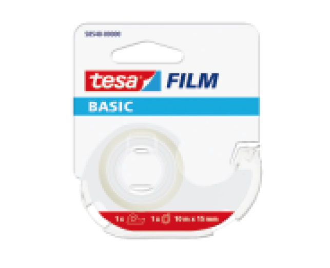 Tesa Basic átlátszó irodai szalag + tépő