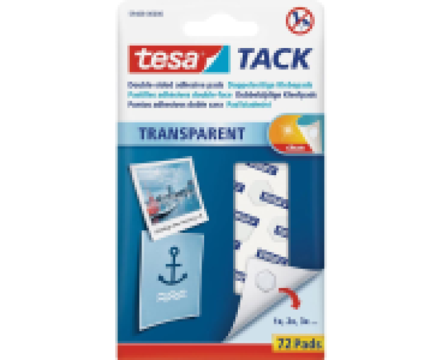 Tesa Tack kétoldalas ragasztó- pont átlátszó 60 db