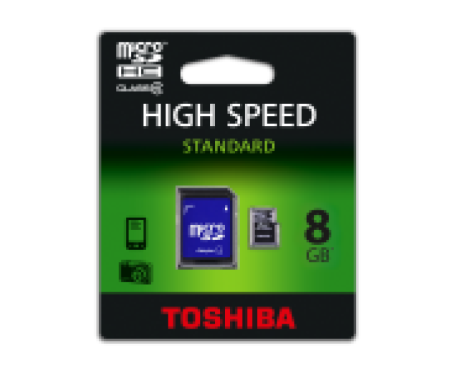 Toshiba micro SDHC 8GB memóriakártya,Class4, +adapter