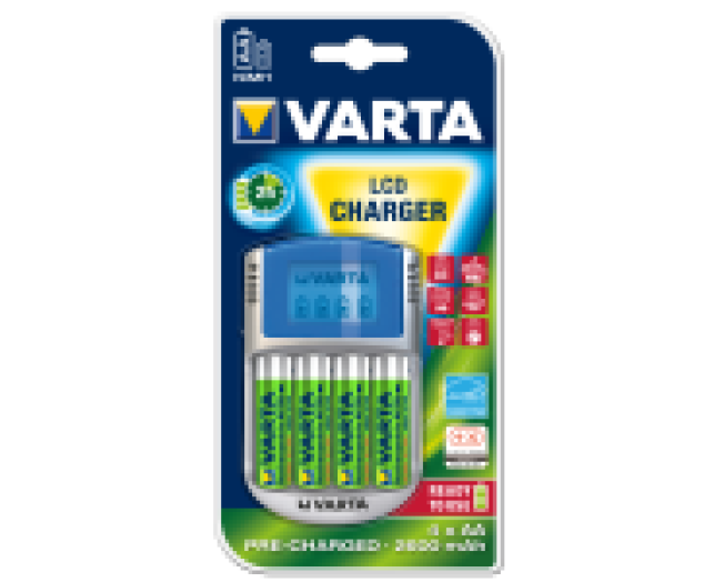 Varta PP LCD akku töltő + 4db AA ceruza akku 2400mAh