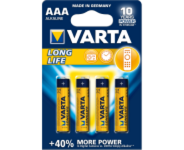 Varta LONGLIFE EXTRA  AAA mikro ceruza tartós elem, 4db/