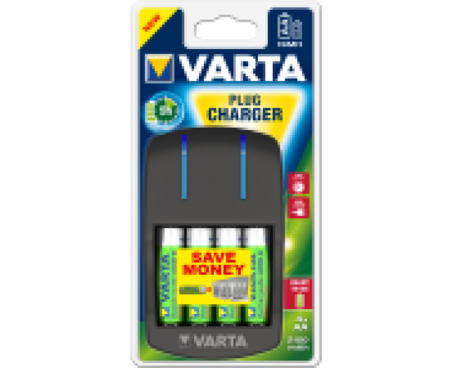 Varta Plug Töltő + 4*2100 AA újratölthető akku
