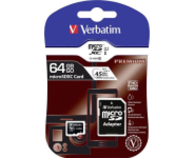 Verbatim 64GB micro CL10 memóriakártya adapterrel