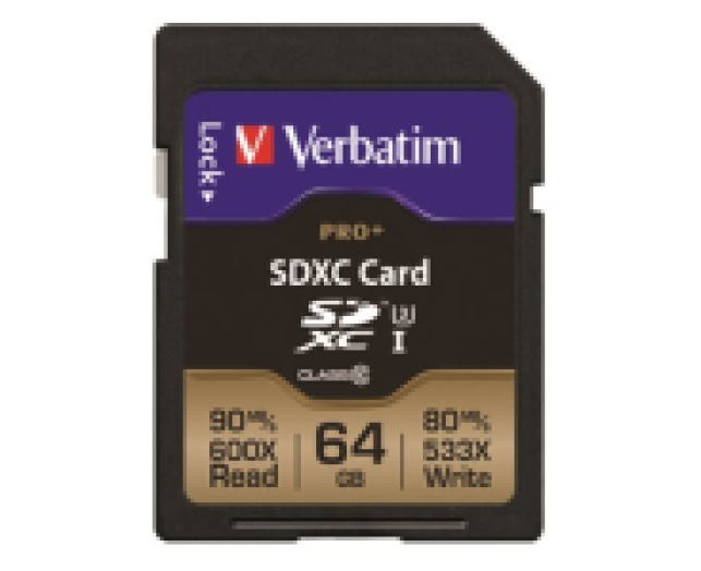 Verbatim 64GB SDXC CL10 UHS-I PRO+ memóriakártya
