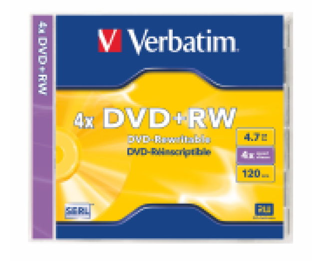 Verbatim DVD+RW lemez 4,7GB, 4x, normál tokos