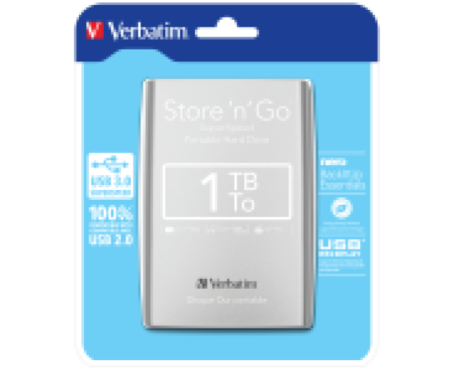 Verbatim külső HDD 1TB USB 3.0, 2,5', ezüst