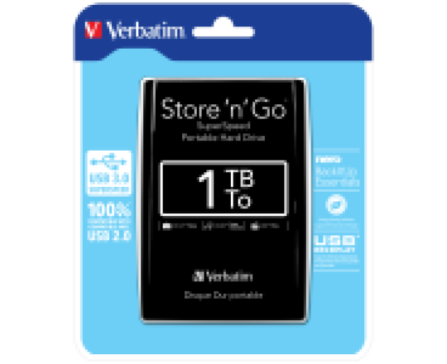Verbatim külső HDD 1TB USB 3.0, 2,5', fekete