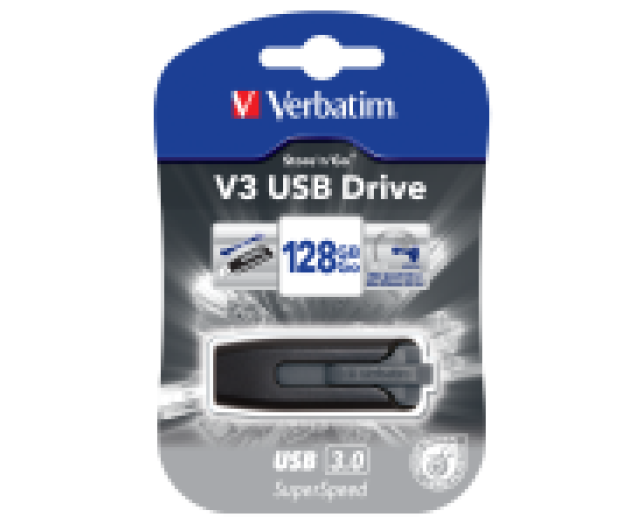Verbatim V3 128GB USB memória USB 3.0, fekete-szürke