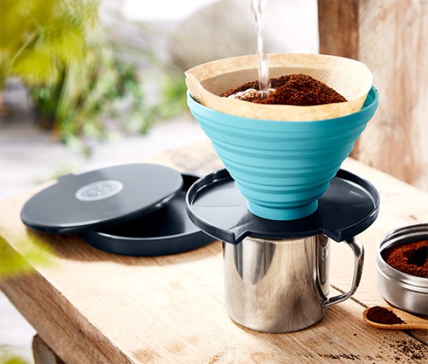 Összehajtható kávéfilter tartó