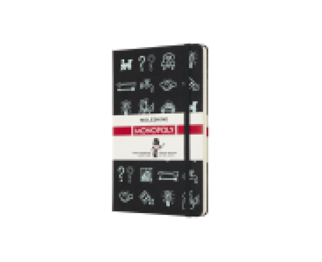 Moleskine notesz Large kemény fekete vonalas Monopoly Ikonok