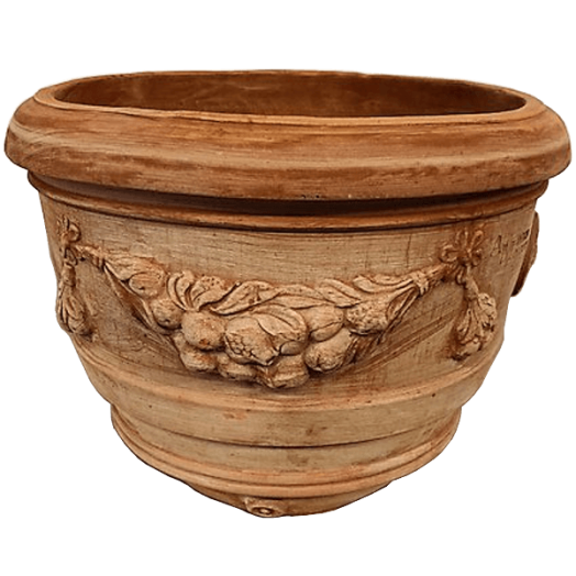 VIRÁGCSERÉP BARILE GIRLANDOS AGYAG, 20X16CM