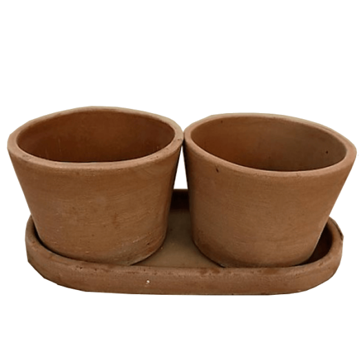 VIRÁGCSERÉP 2 RÉSZES AGYAG, 30X15X11CM