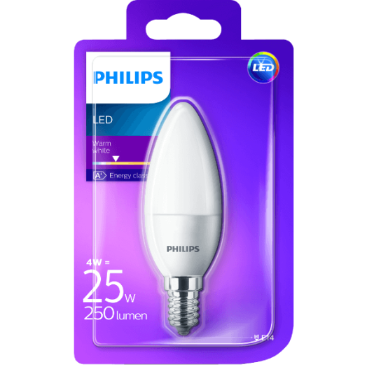 LED FÉNYFORRÁS GYERTYA E14 4W 250LM 2700K 15000H B35 MATT