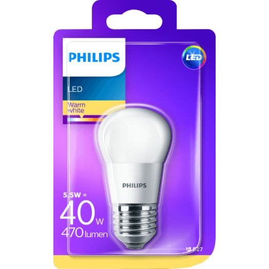 LED FÉNYFORRÁS KISGÖMB E27 5,5W 470LM 2700K 15000H P45 MATT